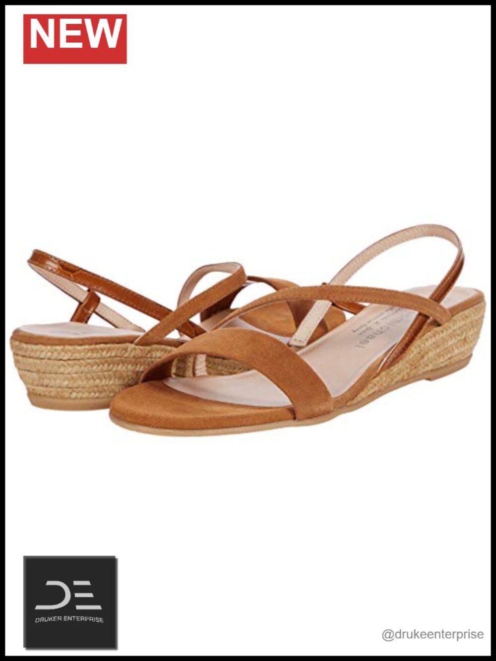 Eric Michael Betsy Women's Leather Wedge Sandals Slingback Buckle Size